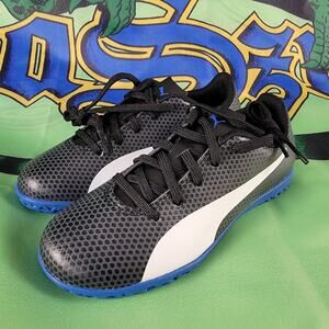 Puma Spirit IT Junior Indoor Soccer Shoes Sz 13C Black/White